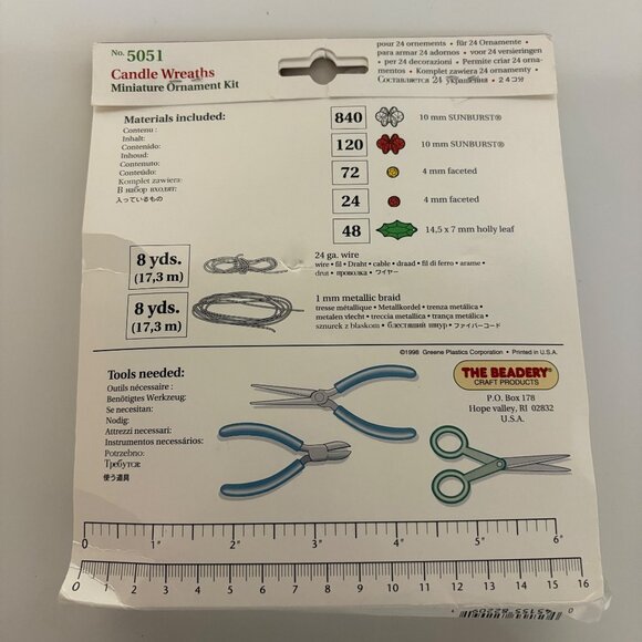 The Beadery Classic Miniatures Ornament Kit Candle Wreath Makes 24 Christmas - Picture 4 of 4